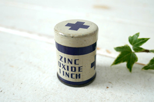 ADHESIVE PLASTER 薬局 40s ビンテージ ブリキ缶 BLUE CROS 救急箱 ファーストエイド