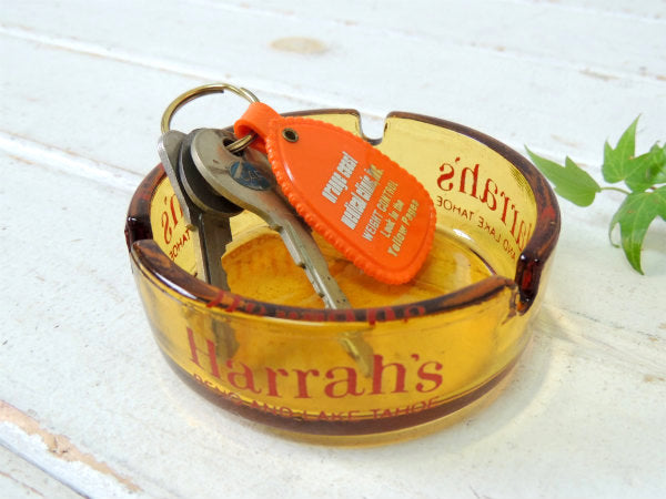 ハラーズ・USA・アンバーガラス・アメリカンビンテージ・アドバタイジング・灰皿・アシュトレイ