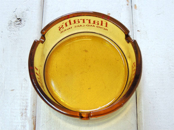 ハラーズ・USA・アンバーガラス・アメリカンビンテージ・アドバタイジング・灰皿・アシュトレイ