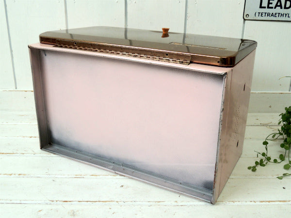 LINCOLN ピンク×ゴールドトーン・2段式・ブレッドケース・アメリカンビンテージ・キッチン雑貨