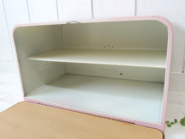LINCOLN ピンク×ゴールドトーン・2段式・ブレッドケース・アメリカンビンテージ・キッチン雑貨
