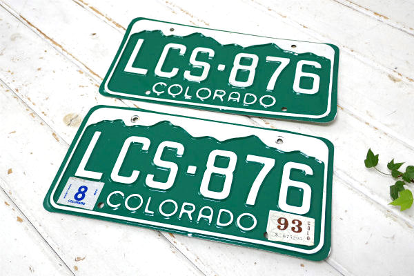 USA コロラド州 LCS-876 ヴィンテージ ナンバープレート カーライセンスプレート2枚セット