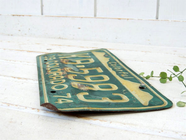 Colorful 1974's コロラド州 ヴィンテージ ナンバープレート カーライセンスプレート USA