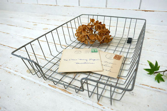 ワイヤー ヴィンテージ 書類トレイ デスクトレイ ワイヤートレイ オーガナイズ インテリア USA