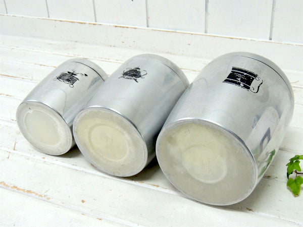 キャニスター WEST BEND ミッドセンチュリー・入れ子式・50s ヴィンテージ・3個 アルミ製