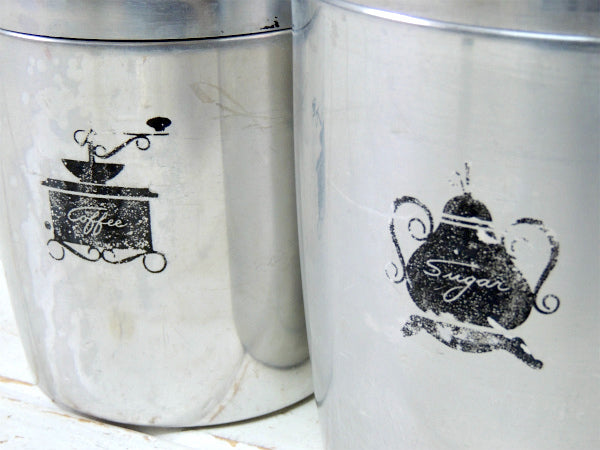 キャニスター WEST BEND ミッドセンチュリー・入れ子式・50s ヴィンテージ・3個 アルミ製