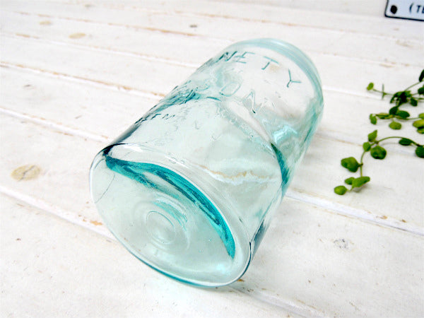 【SANETY】Salem Glass Works・アンティーク・メイソンジャー/ガラス瓶(ブルー)