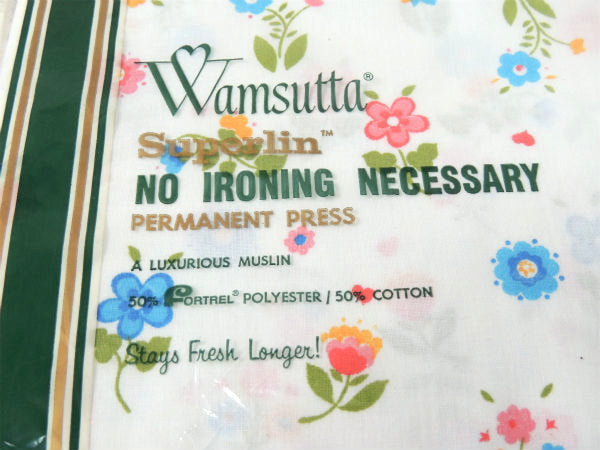 【Wamsutta】小花柄・デッドストック・ヴィンテージ・フラットシーツ/ベッドシーツ/ツインサイズ
