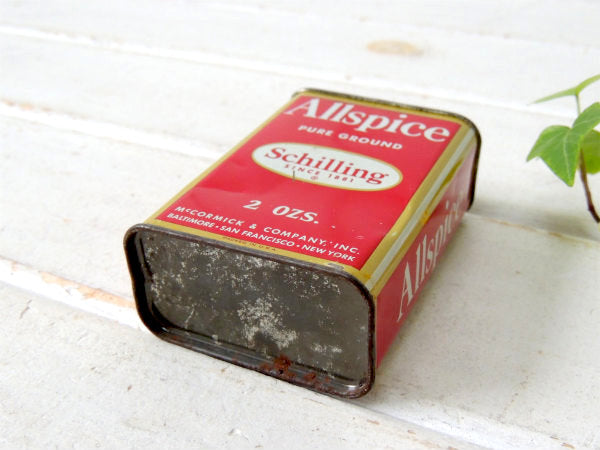 【1950年代・Schilling】オールスパイス・ティン製・ヴィンテージ・スパイス缶・USA