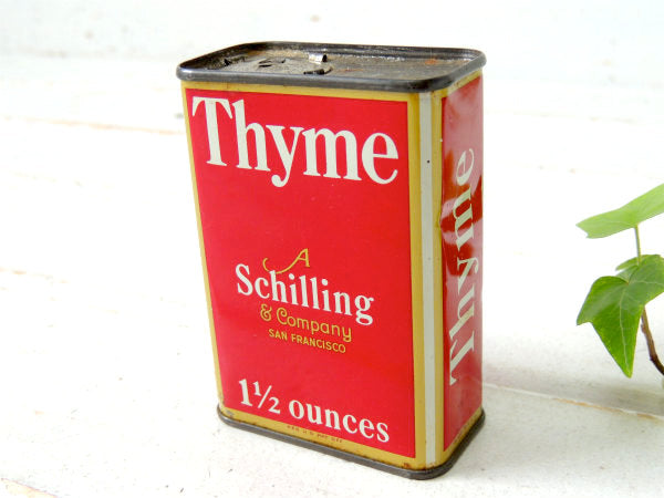 【1933's・Schilling】タイム・ティン製・ヴィンテージ・スパイス缶・USA