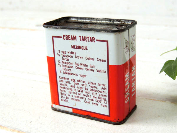 【SAFEWAY】1950y~ティン製・ビンテージ・CREAM TARTAR・缶/スパイス缶/レシピ