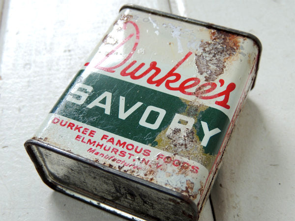 【Durkee's・NY】ティン製・ビンテージ・セイボリー・スパイス缶・キッチンインテリア