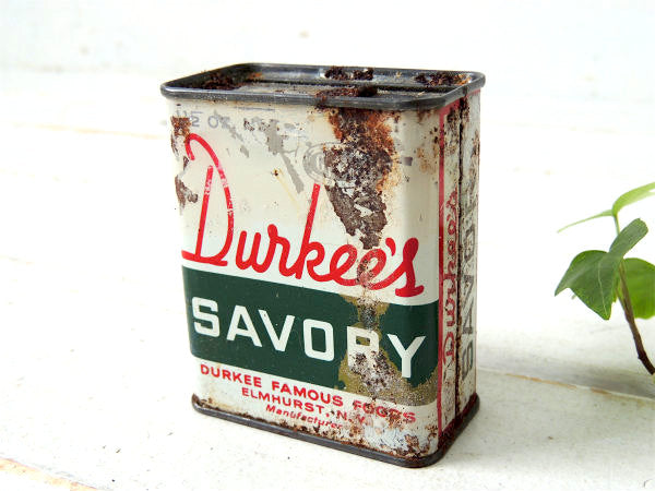 【Durkee's・NY】ティン製・ビンテージ・セイボリー・スパイス缶・キッチンインテリア
