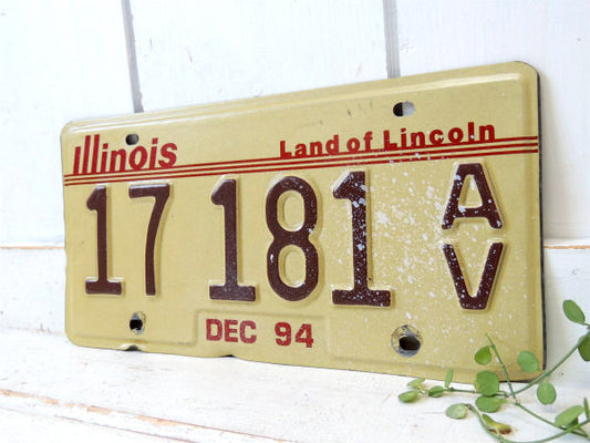 US イリノイ州・ 17 181 AV ビンテージ・ナンバープレート カーライセンスプレート アメ車