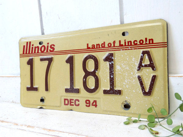 US イリノイ州・ 17 181 AV ビンテージ・ナンバープレート カーライセンスプレート アメ車