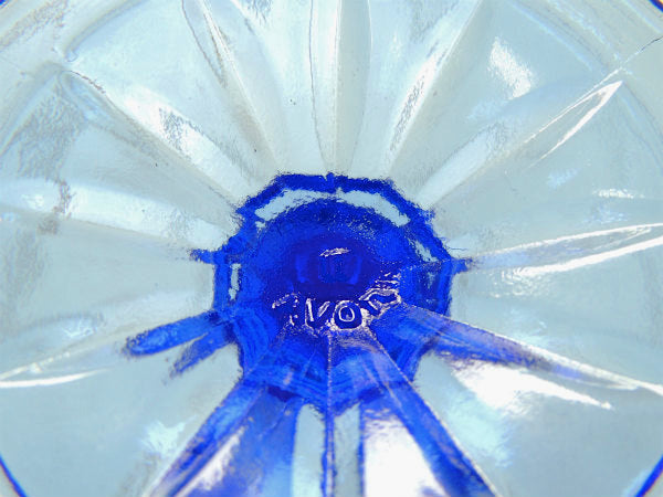 【AVON×Fostoria】硝子・マーサワシントン・カメオ・コバルトブルー・ビンテージ・脚付グラス