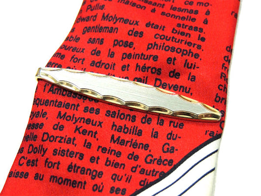 【リーフ柄】1950~1960年代頃・ゴールド×シルバーカラー・ヴィンテージ・タイピン・タイバー