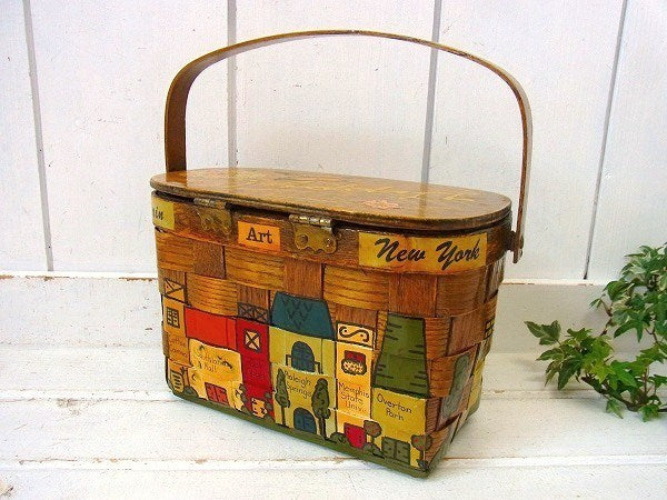 【Caro-Nan】Happy・アンティーク・カロナンバスケット/カゴバッグ/ハンドバッグ USA