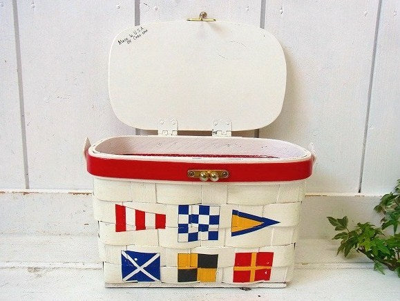 【Caro-Nan】国際信号旗・アンティーク・カロナンバスケット/カゴバッグ USA