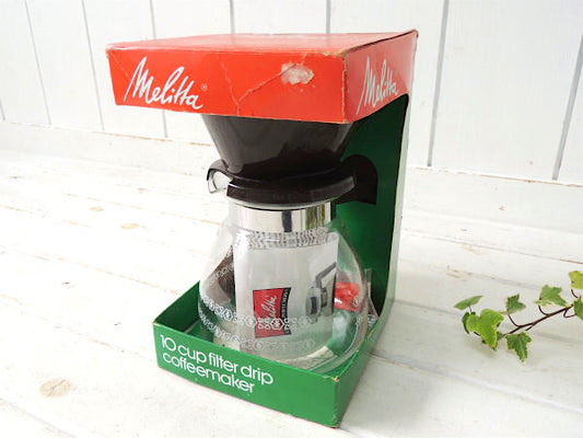 Melitta メリタ 花柄 80's ヴィンテージ　コーヒーメーカー ドリップセット コーヒードリッパー 箱付き