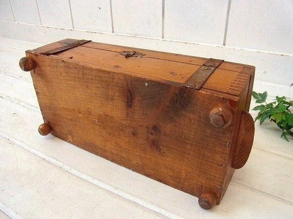 海賊の宝箱・小さなアンティーク・ウッドボックス/木箱/ジュエリーボックス USA