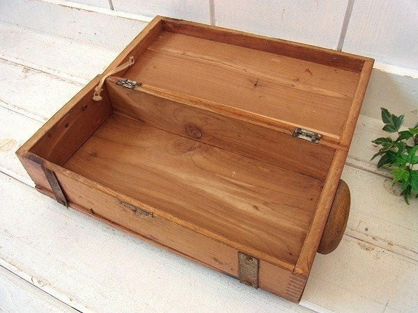 海賊の宝箱・小さなアンティーク・ウッドボックス/木箱/ジュエリーボックス USA