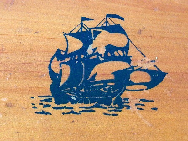 海賊の宝箱・小さなアンティーク・ウッドボックス/木箱/ジュエリーボックス USA