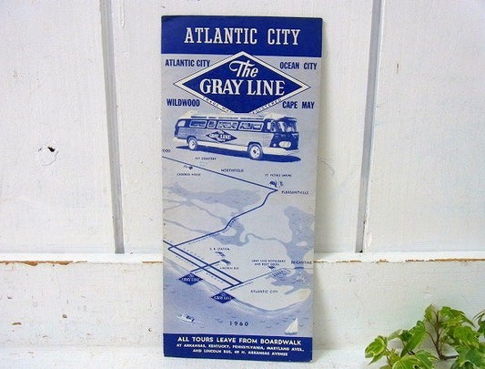 【グレイライン】アトランティックシティ・60'sヴィンテージ・マップ/地図　USA
