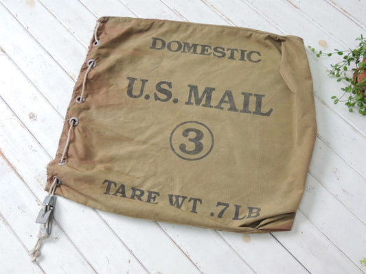 US MAIL アメリカ 郵便局・カーキ・ヴィンテージ・メールバッグ・集配袋 USA サック