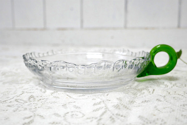 グリーン ハンドル付き 2コンパートメント ヴィンテージ トレイ キャンディトレイ 皿 食器 USA