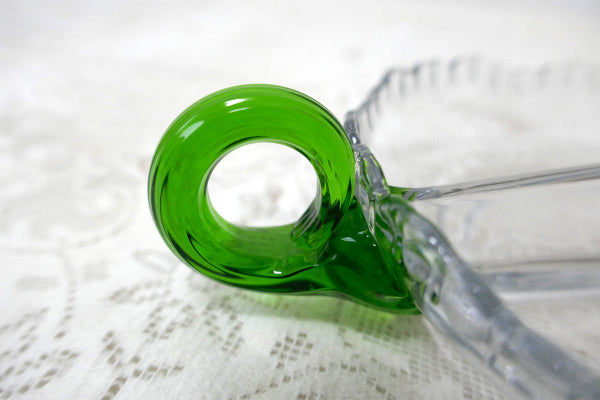 グリーン ハンドル付き 2コンパートメント ヴィンテージ トレイ キャンディトレイ 皿 食器 USA