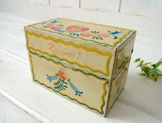 【オハイオアート】レシピカード付き・ティン製・ヴィンテージ・レシピボックス/レシピ缶　USA