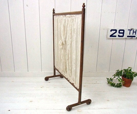 【木製×レース×エレガント】アンティーク・パーテーション/仕切り/間仕切り/USA