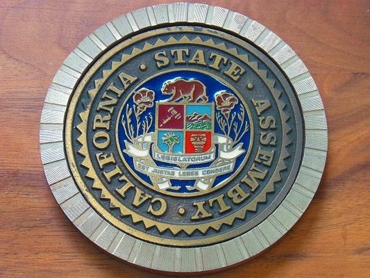 【CALIFORNIA・グリズリー熊】看板・壁掛けヴィンテージ・楯/紋章 USA