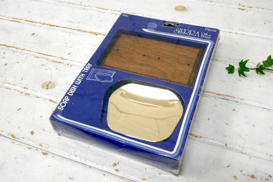 Franklin Brass オーク×真鍮 デッドストック ヴィンテージ ソープディッシュ 石鹸置き