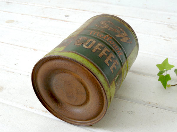 【S&W COFFEE】グリーン・1921年〜老舗オールド・ブリキ製・ビンテージ・コーヒー缶/USA