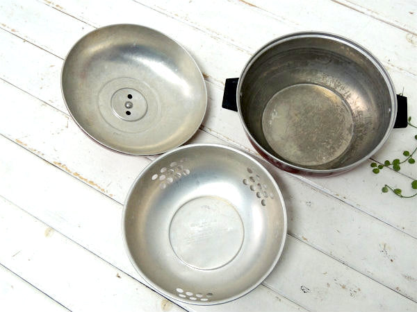 WEST BEND 赤色・60's~ヴィンテージ・両手鍋・蒸し器・ミッドセンチュリー・暖炉