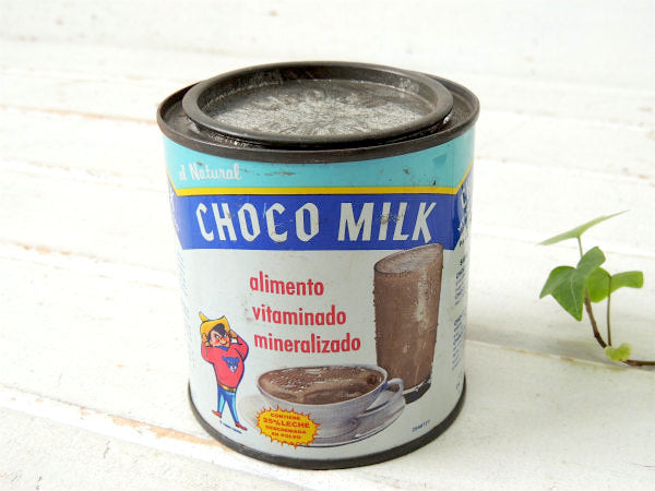 【CHOCO MILK】メキシコのチョコレートドリンク・ヴィンテージ・ティン缶/ブリキ缶