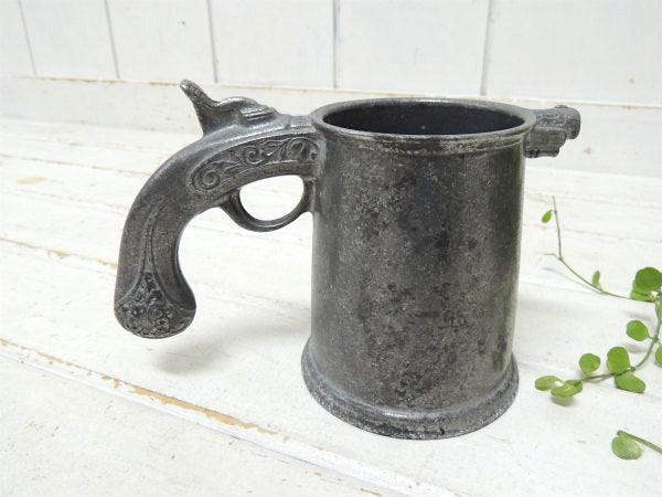 【ピストル&ガン】ピューター・ハンドル・ヴィンテージ・ビアマグ・マグカップ USA