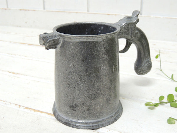 【ピストル&ガン】ピューター・ハンドル・ヴィンテージ・ビアマグ・マグカップ USA