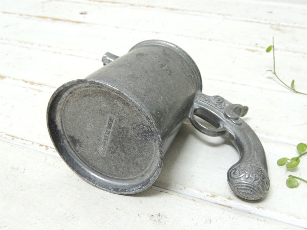 【ピストル&ガン】ピューター・ハンドル・ヴィンテージ・ビアマグ・マグカップ USA