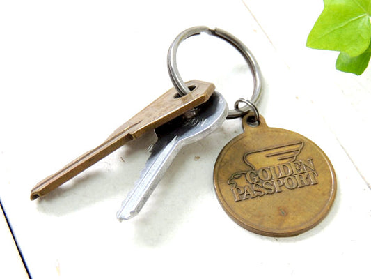 イーグル デザイン 銀行 アドバタイジング・USA・ヴィンテージ・キーホルダー・鍵付き