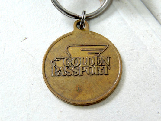 GOLDEN PASSPORT イーグル デザイン 銀行 アドバタイジング　USA ヴィンテージ　キーホルダー　Key 鍵付き