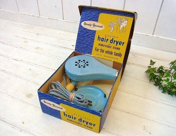 【Handy Hannah】パウダーブルー色・箱付き・ヴィンテージ・ヘアドライヤー/ドライヤー