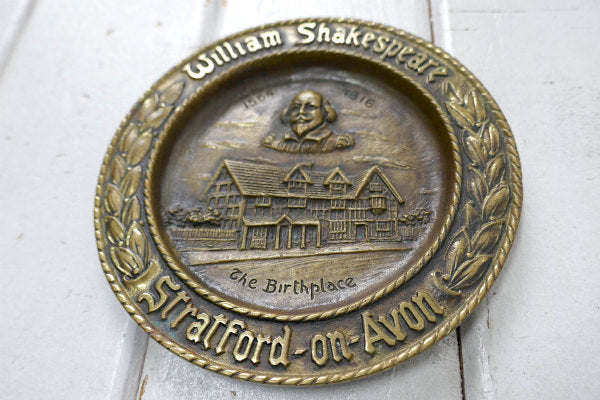 シェイクスピア イギリス 真鍮製 ヴィンテージ プレート トレイ アシュトレイ 灰皿 スーベニア
