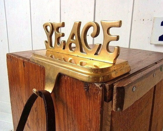 【PEACE】真鍮製・ヴィンテージ・フック/オーナメント/インテリア USA