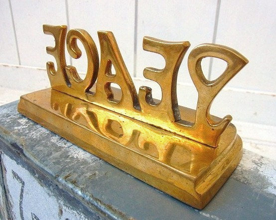 【PEACE】真鍮製・ヴィンテージ・フック/オーナメント/インテリア USA