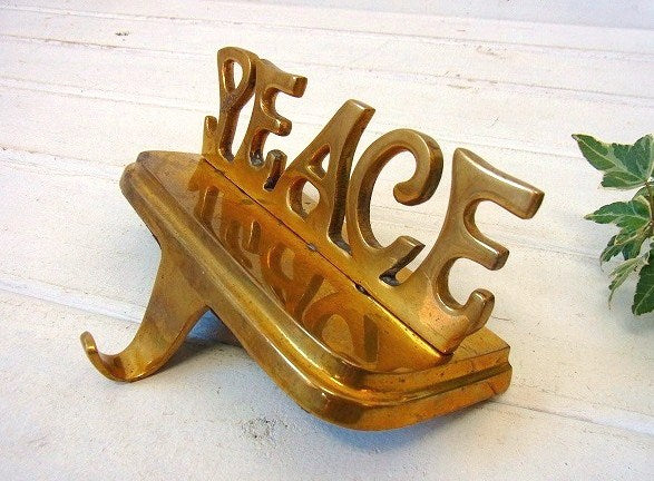 【PEACE】真鍮製・ヴィンテージ・フック/オーナメント/インテリア USA