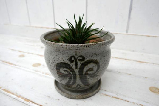 US デザイン レトロ 蝶 バタフライ 陶器 70s ビンテージ プラントポット 植木鉢 ポッタリー