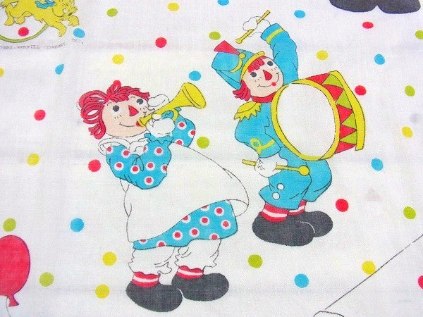 【ラガディアン&アンディ】サーカス&水玉柄・ビンテージ生地・ユーズドシーツ・ボックスタイプ USA